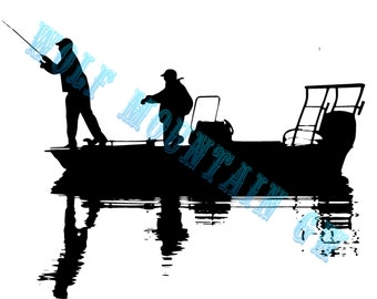 Bass fishing father and son on boat svg jpg png digital download, fisherman svg, for cricut