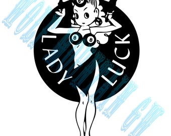 Lady Luck SVG JPEG PNG digital download