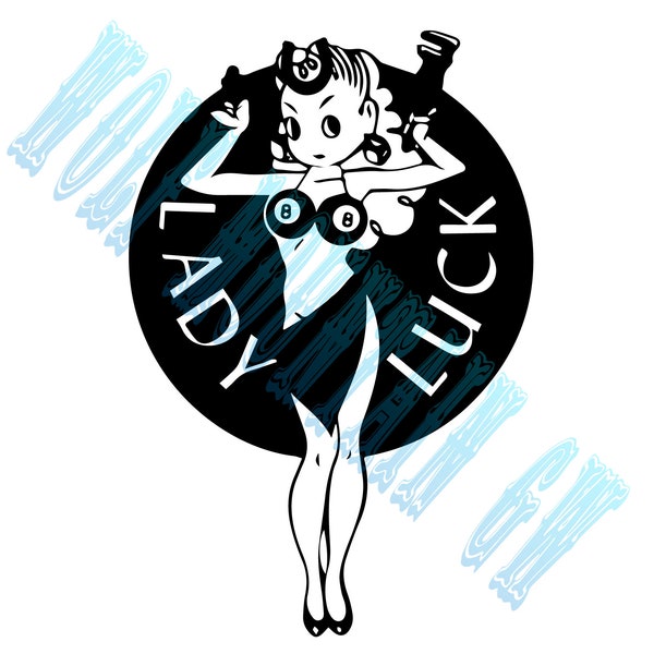 Lady Luck SVG JPEG PNG digital download