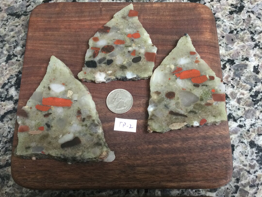 3 Pudding Stone Slabs Etsy