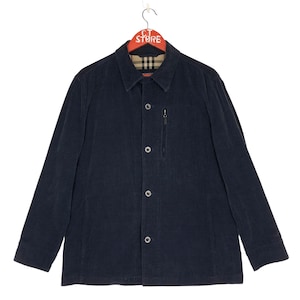 Burberrys London Velvet Jacket Dark Blue Size M, Burberrys Jacket, Burberrys Nova Check, Burberrys Button Jacket