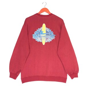 Sweat-shirt Hawaii Longboard Wear vintage - Ras du cou surf rouge (taille M)
