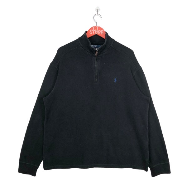 Vintage Polo Ralph Lauren Half Zip Sweatshirt Small Logo Size L Polo Ralph Lauren Pullover Sweater Black