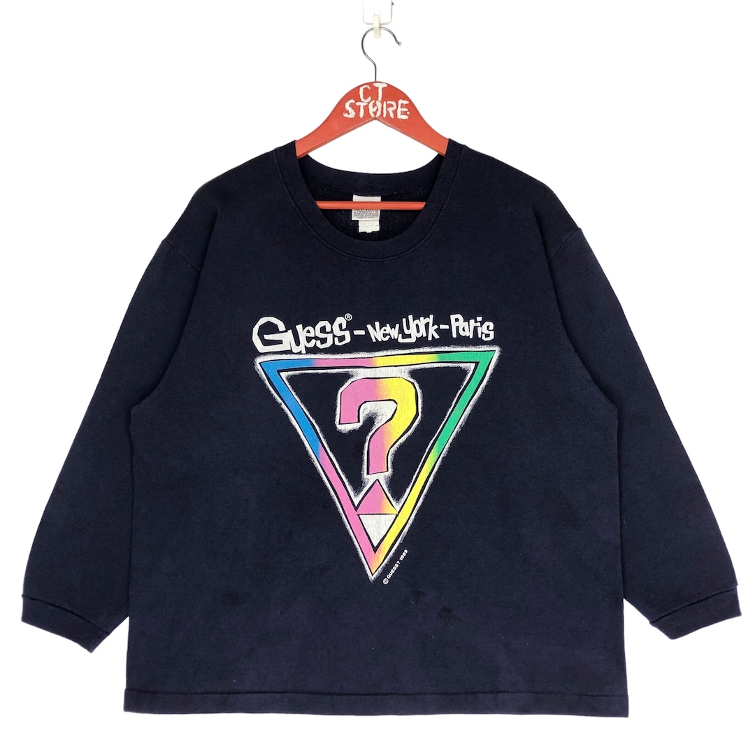 Vintage 1989 Guess New York Paris Crewneck Sweatshirt Big