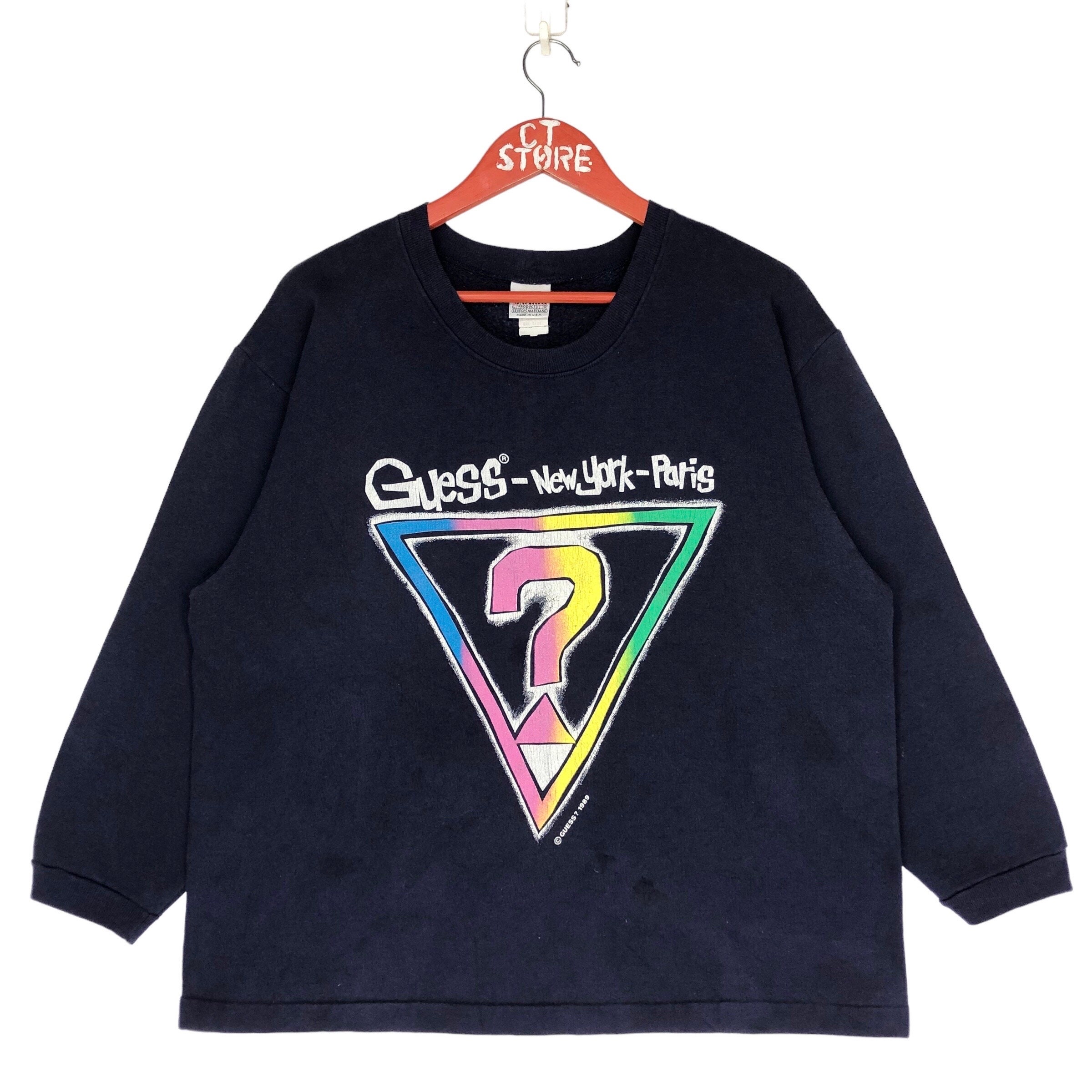Vintage 1989 Guess New York Paris Crewneck Sweatshirt Big