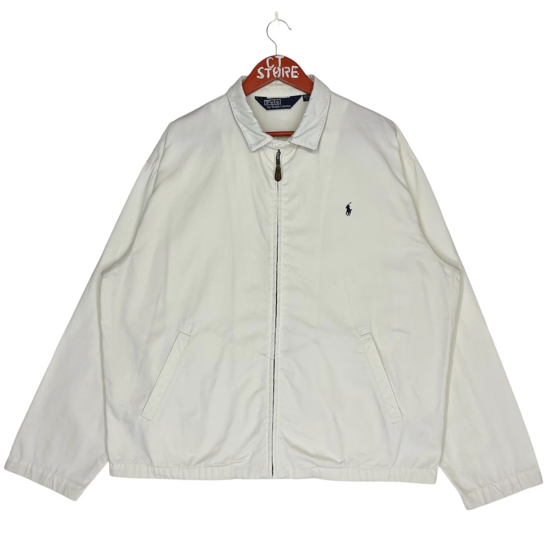 希少Polo by Ralph Lauren Harrington jacket Vintage Polo Ralph Lauren Harrington Jacket in White Size L - Etsy