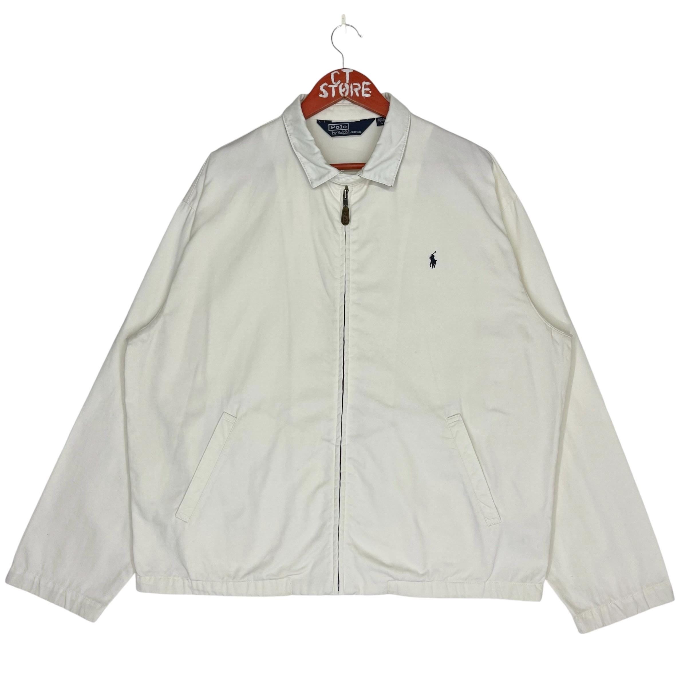 Vintage Polo Ralph Lauren Harrington Jacket in White Size L - Etsy