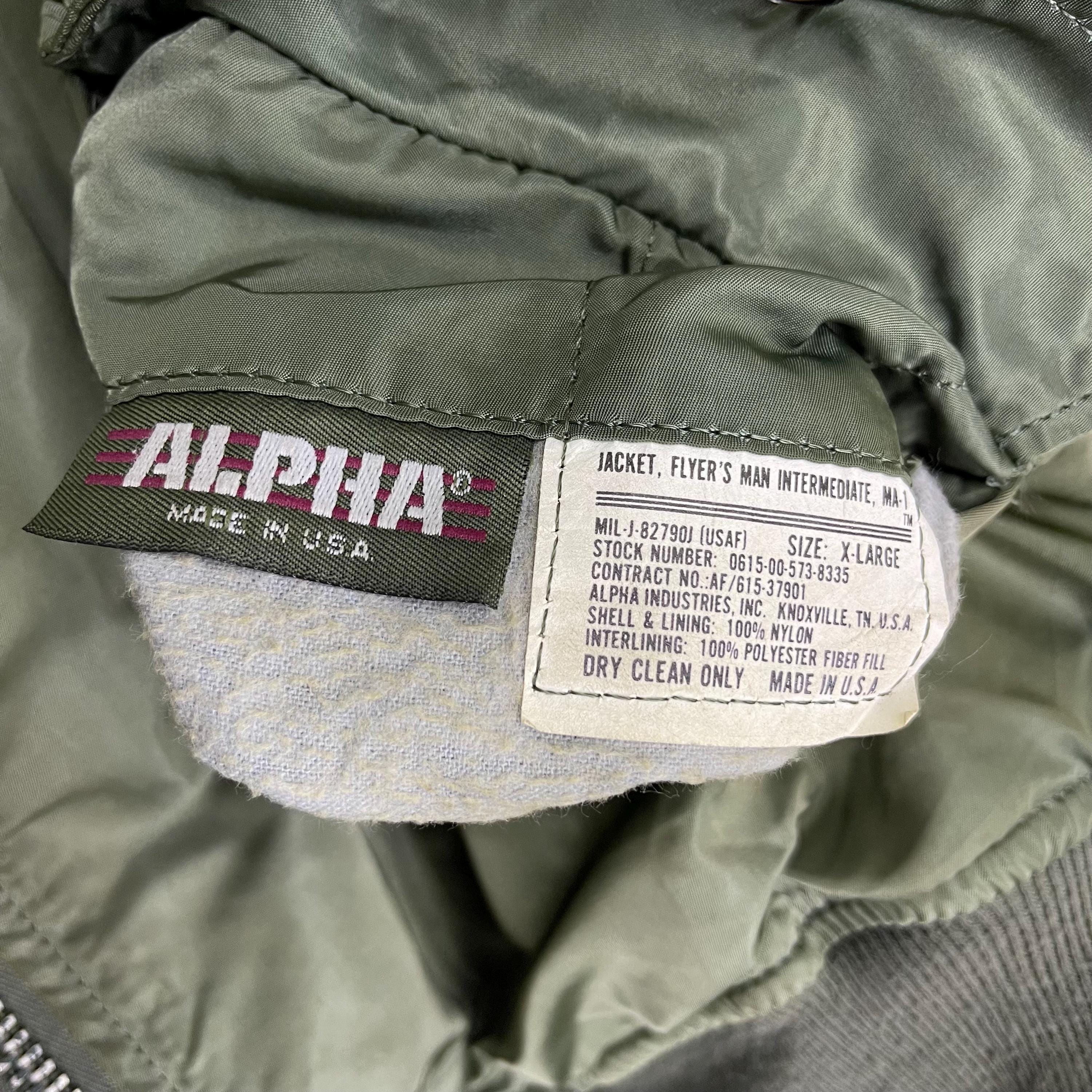 Vintage 90s Alpha Industries MA-1 Military Flight Jacket