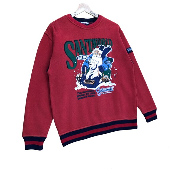 Vintage Santa World Mora Sweden Crewneck Sweatshirt Size S Red