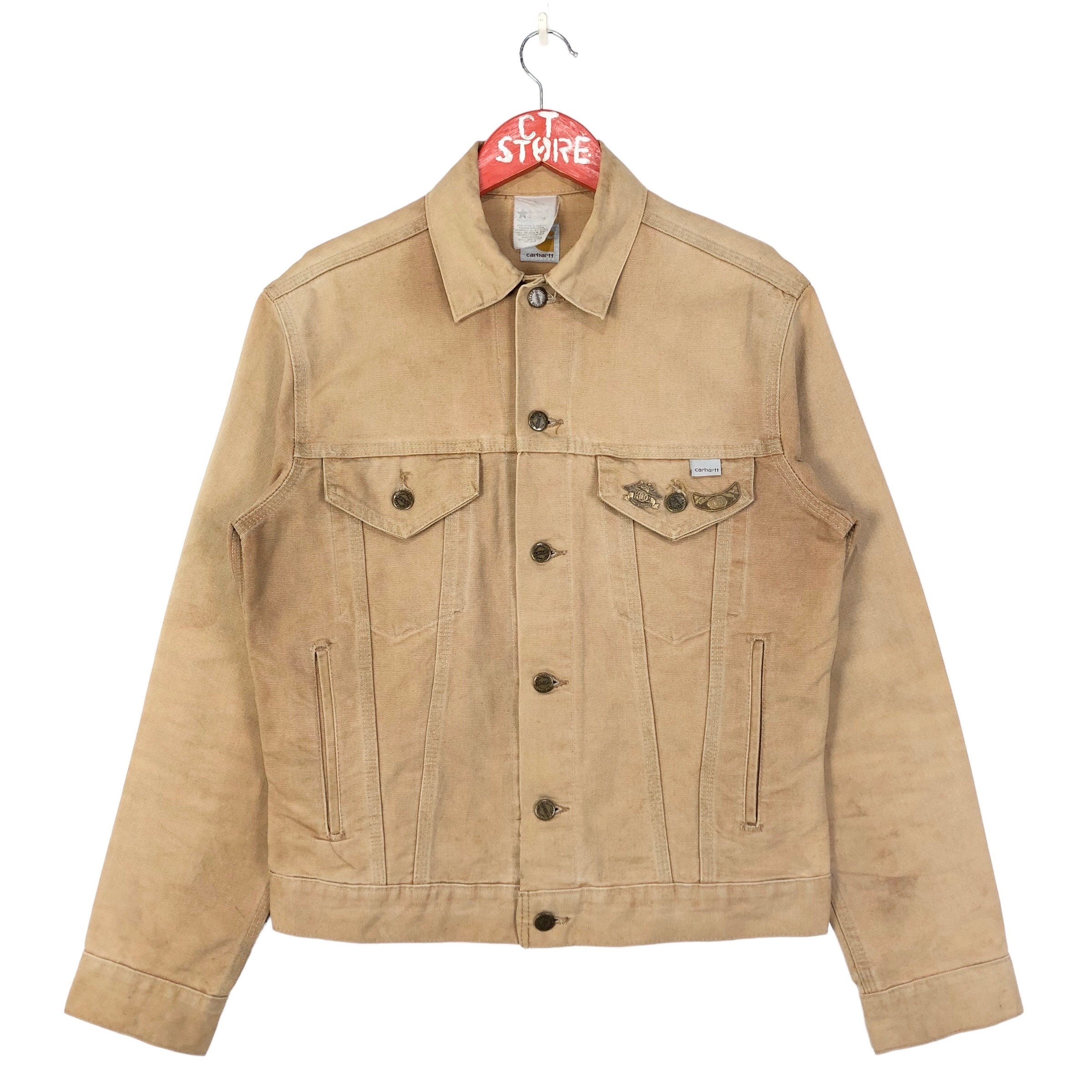 カーハート　トラッカージャケット　　ブラウン 中古・古着通販】CarHartt (カーハート) ダック地トラッカージャケット
