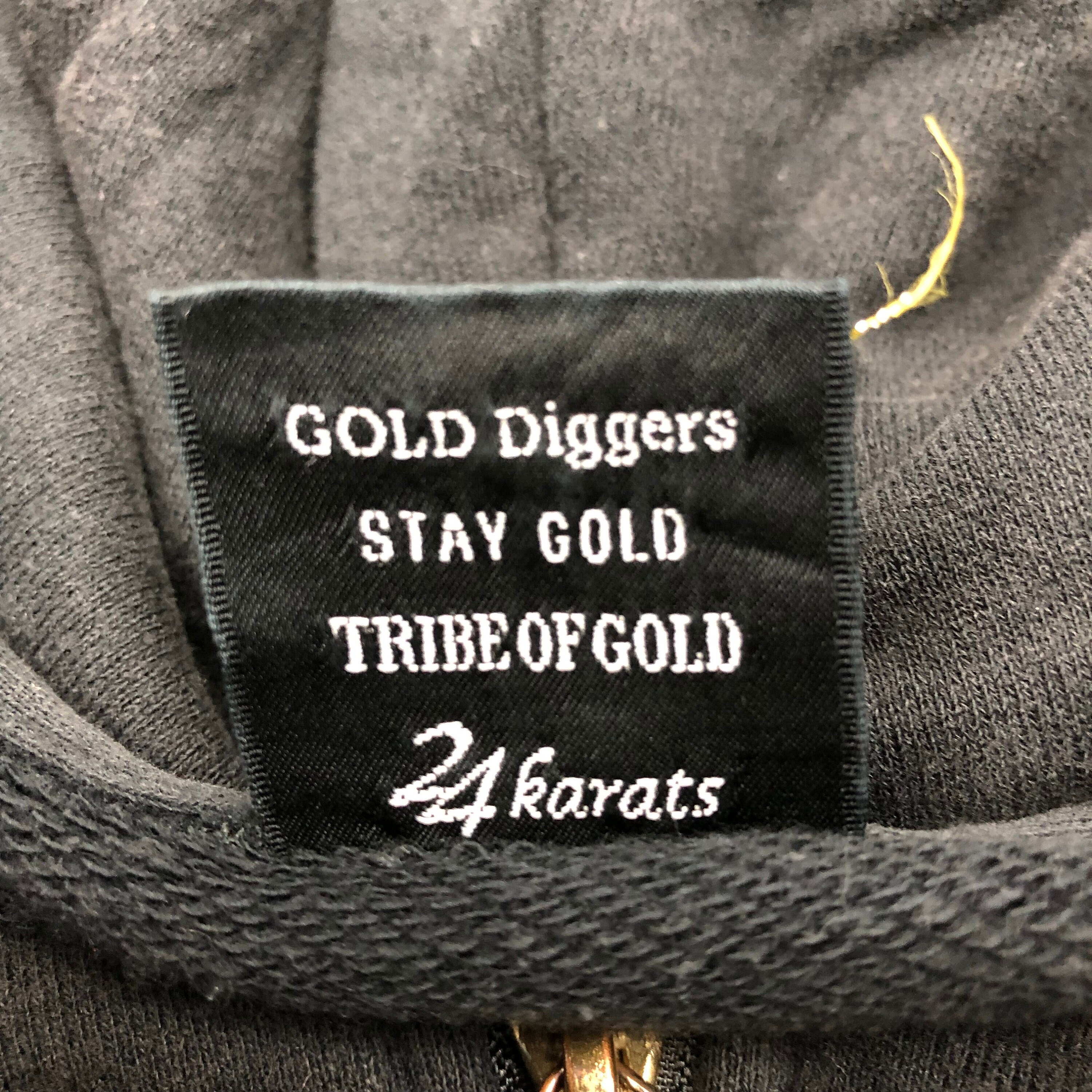 24 Karats Tribe of Gold Hoodie - Big Logo Black Zip-up (size S) - Etsy