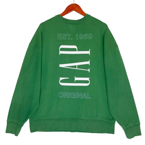 Green Gap Crew Neck Sweater Gap Crewneck Sweatshirt Green Size L