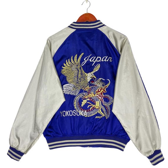 Vintage Sukajan Jacket: Embroidered Hawk Dragon, Yokosuka Souvenir