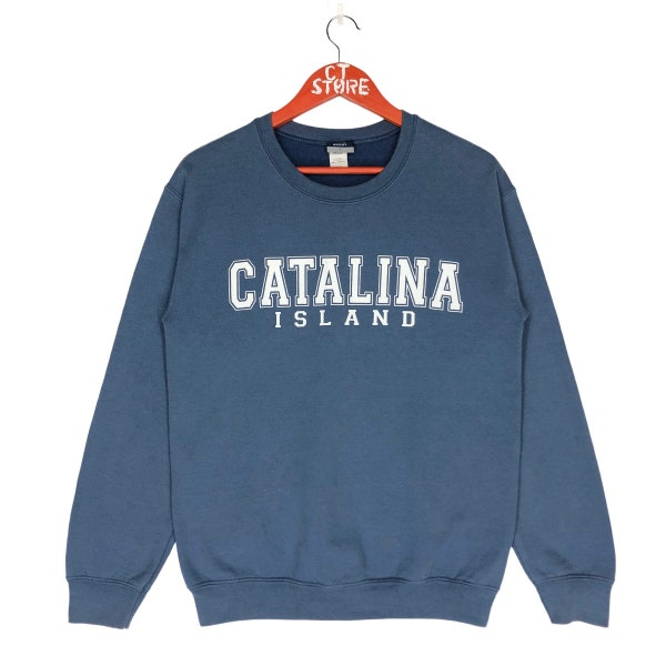 Catalina Island Crewneck Sudadera Spellout Logo Tamaño S Catalina Island Jersey Suéter Azul