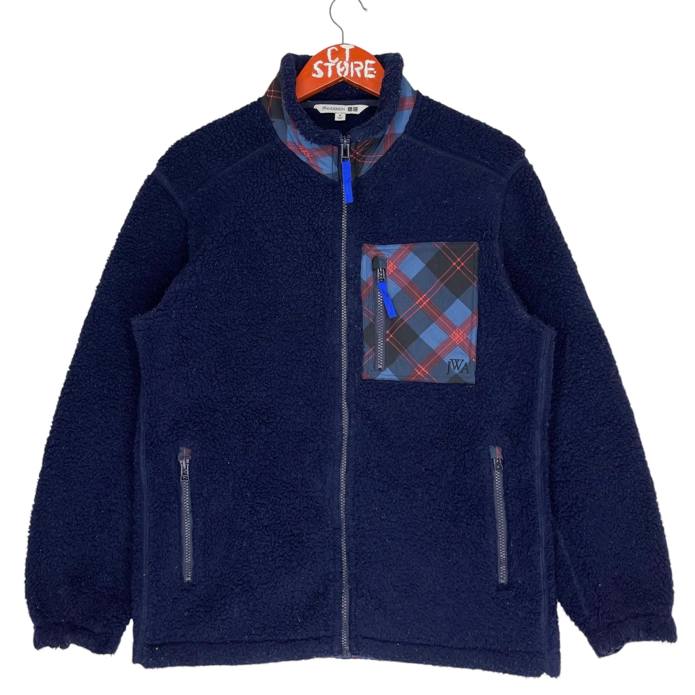 ユニクロ UNIQLO jw anderson ジャケット Uniqlo JW Anderson Jacket Mens Medium Pile Fleece Full Zip Blue