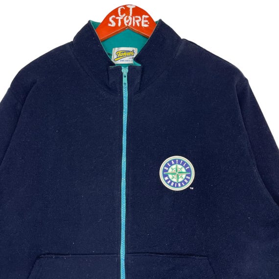 Vintage MLB Seattle Mariners Fleece Sweater Full … - image 3