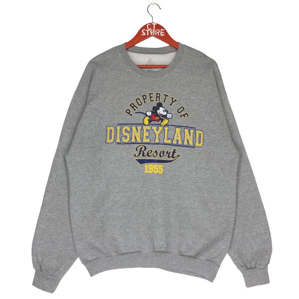 Vintage Disneyland Resort Sweatshirt Big Logo Sweatshirt Disneyland Pullover Grey Color Large Size, Cartoon Sweatshirt, Disney Sweatshirt