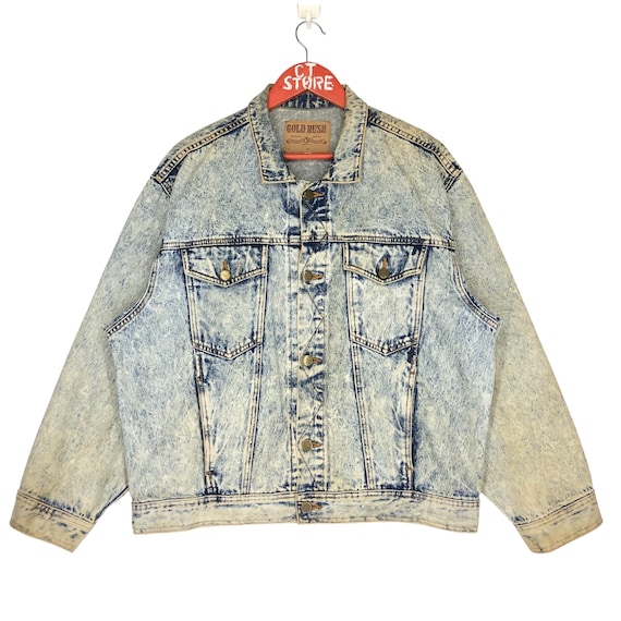 Vintage Edwin Gold Rush Acid Wash Denim Jacket - Size L - Etsy