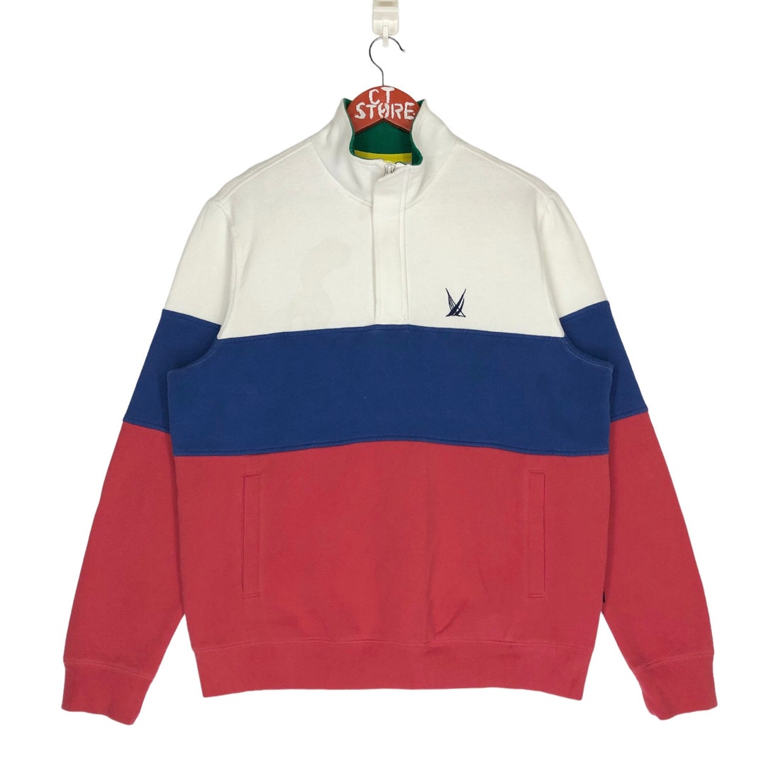 Nautica Blue Sail Half Zipper Sweatshirt Small Logo Sweatshirt Nautica Size M Etsy UK