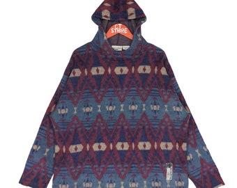 Vintage Rip Curl Fullprint Fleece Hoodie Surf Size L