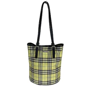 Burberrys Noca Check Blue Label Shoulder Bag Yellow