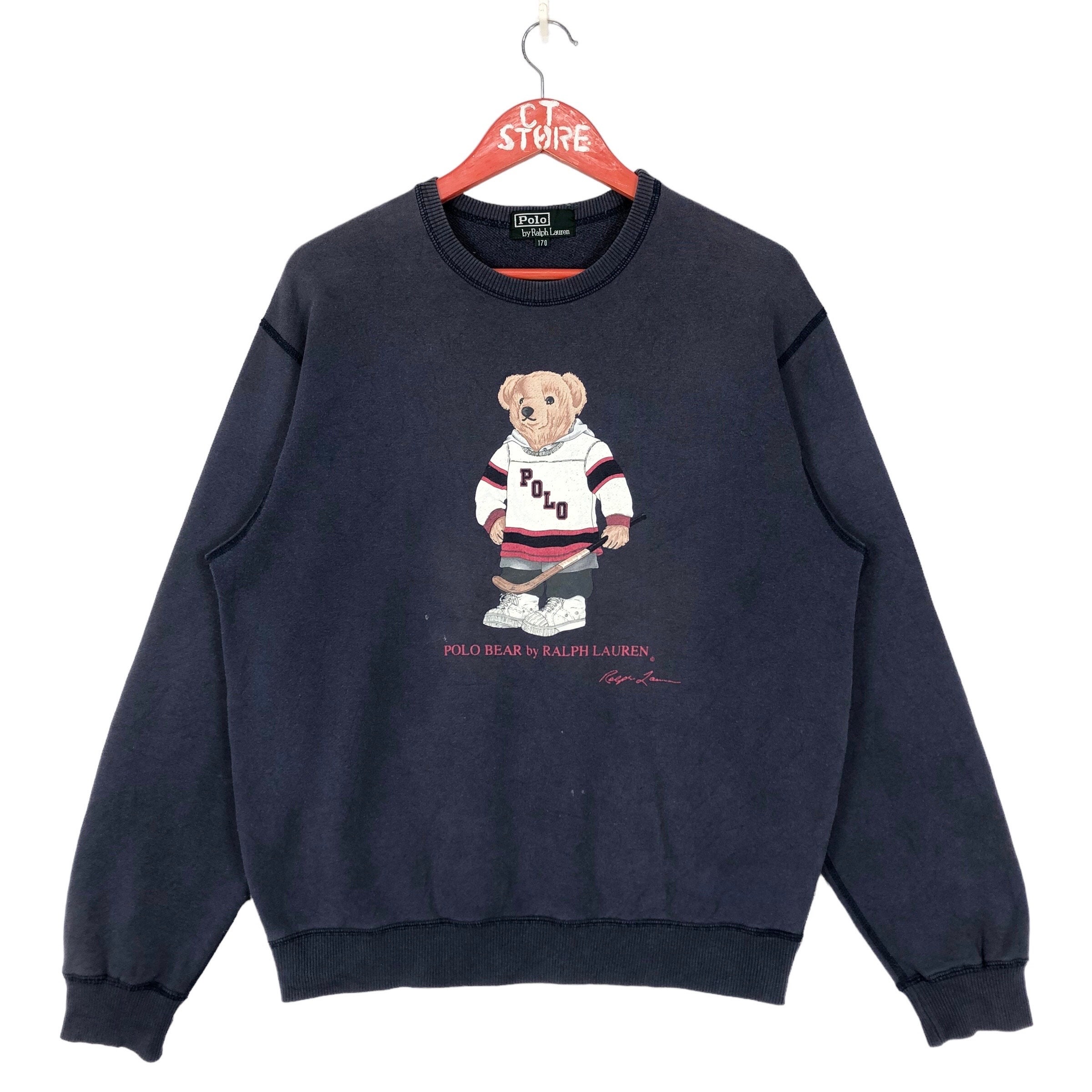 Knit Sweater Sudadera Ralph Lauren Polo Bear Para Mujer Gris