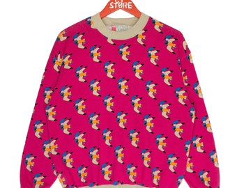 Vintage Art Full Print Sweatshirts Crew Neck Size M