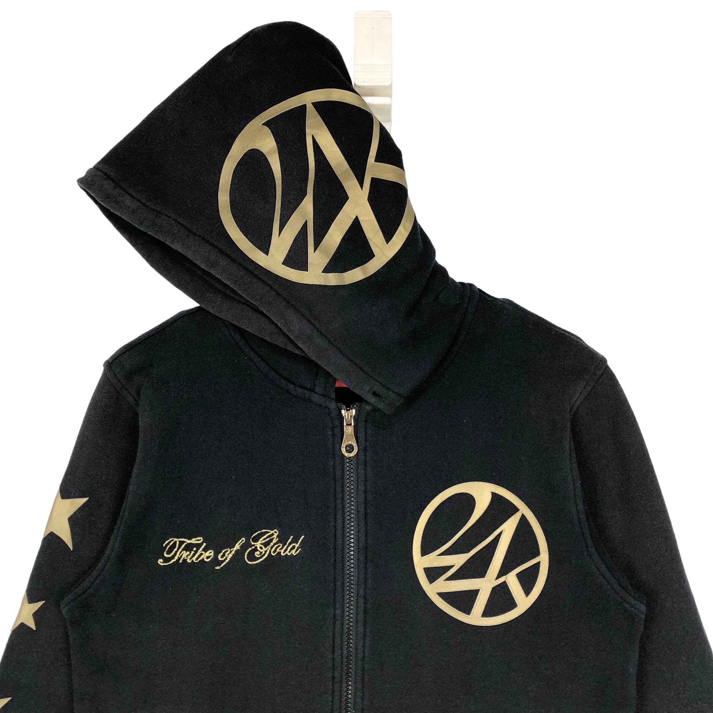 24 Karats Tribe of Gold Hoodie - Big Logo Black Zip-up (size S) - Etsy