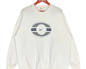 Sudadera Nike vintage de cuello redondo de los 90 con logotipo grande (talla L)