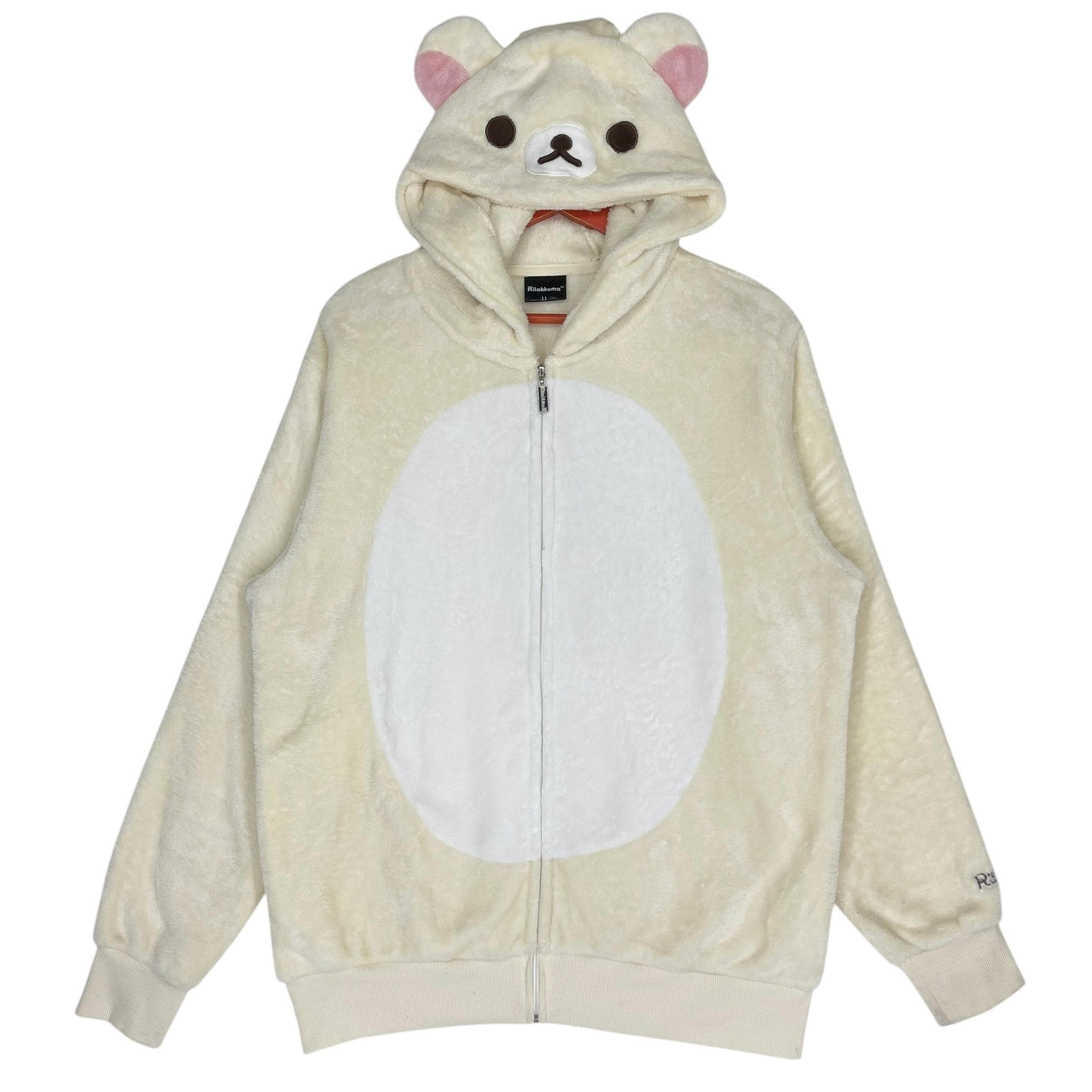 Rilakkuma Fleece Hoodie Cream Size L - Etsy