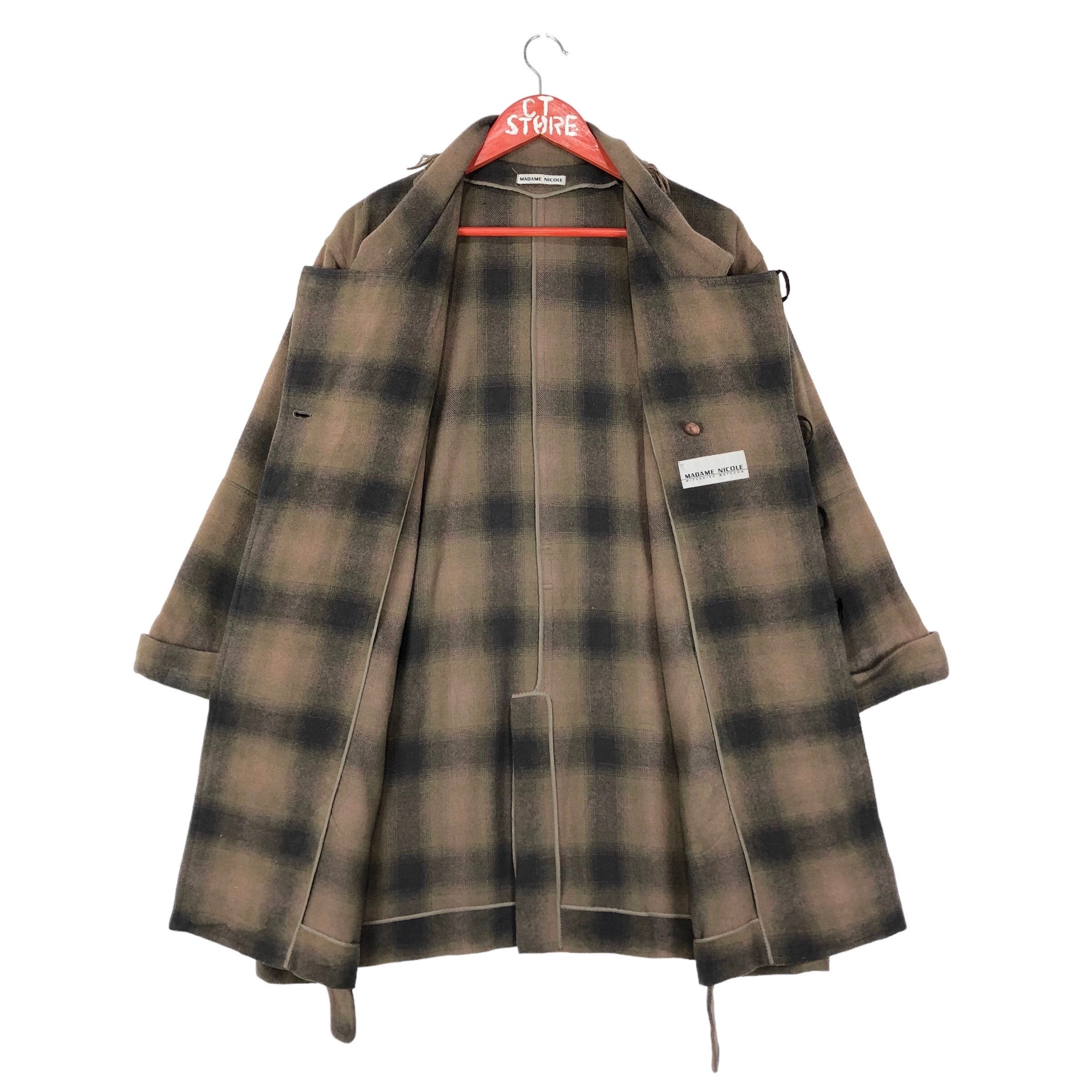 Vintage Madame Nicole Matsuda Plaid Coat Size L Matsuda Madame 