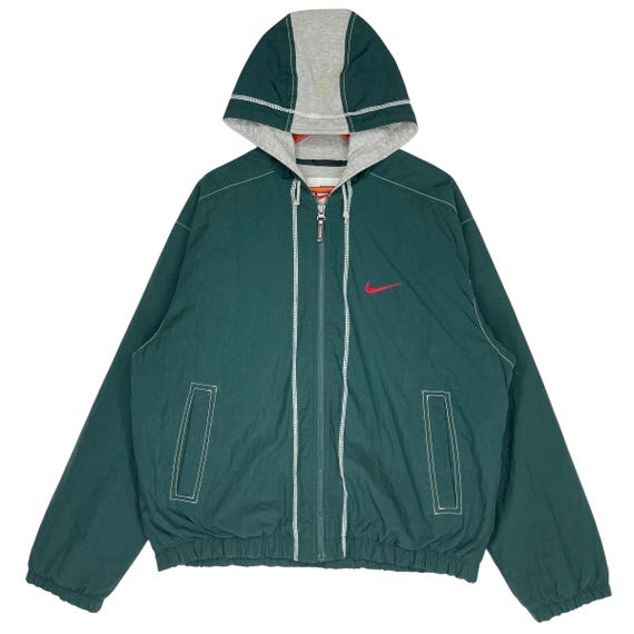 Vintage Nike Big Swoosh Hoodie Jacket Green Size M - Etsy Ireland