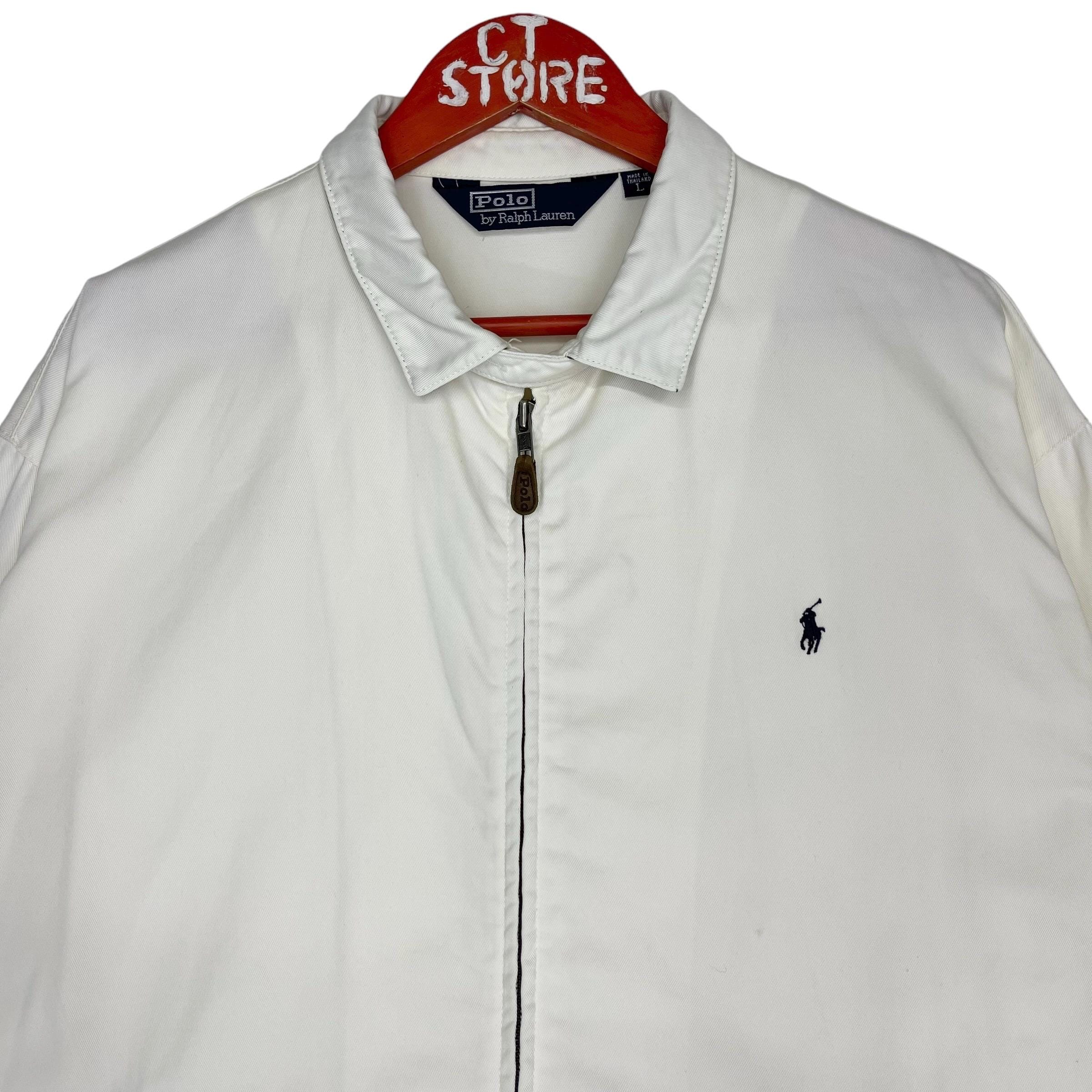 Vintage Polo Ralph Lauren Harrington Jacket in White Size L - Etsy