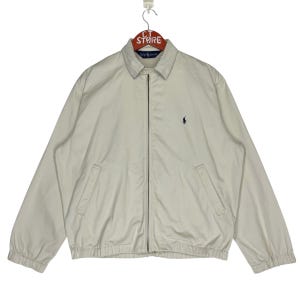 Vintage Polo Ralph Lauren Harrington Jacket In Cream Size S