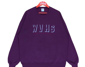Vintage West Valley High School Mustangs Crewneck Sweatshirt - Maroon, Size L