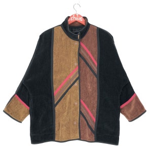 80s~ フィンランド製 ANNIKKI KARVINEN ジャケット 北欧 Annikki Karvinen Color Block Vintage Button Jacket, Size