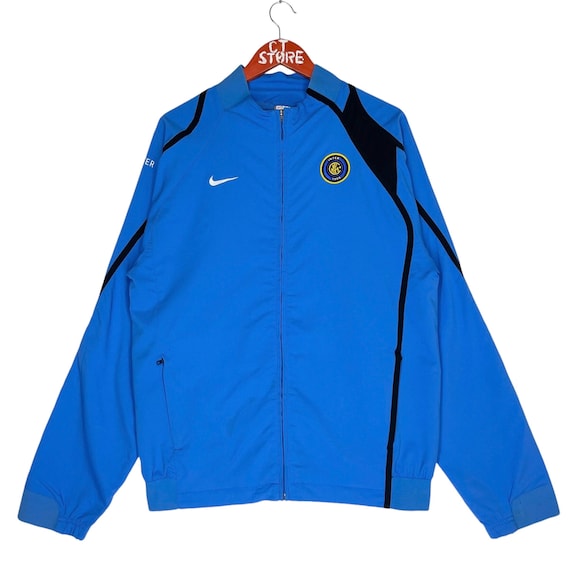 Vintage Nike Inter Milan Football Track Jacket in Blue Size M