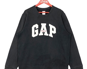Vintage Gap Crewneck Sweatshirt Broderie Logo Bleu Couleur Homme S