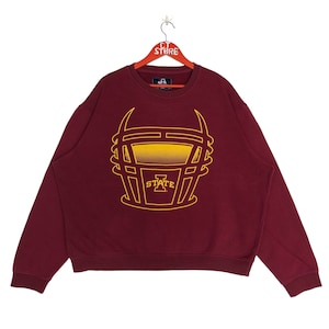 Vintage IOWA State Cyclones Football Sweatshirt Rundhalsausschnitt Big Logo Größe XXL Cyclones Football Pullover Pullover Kastanienbraun