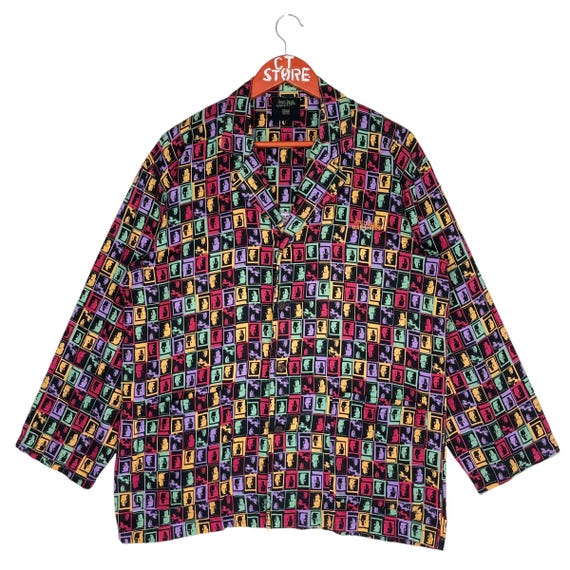 Rare!!! Jean Paul Gaultier Homme Face Print Long Sleeve