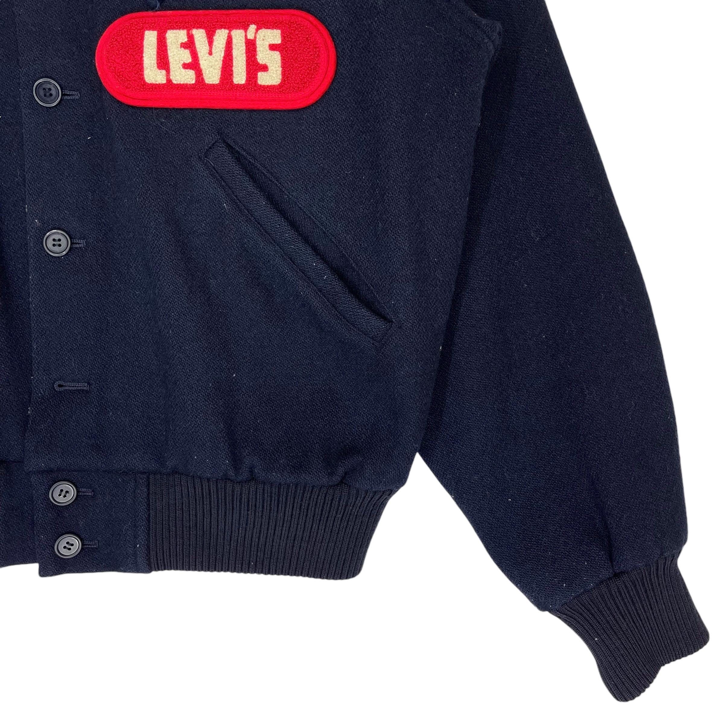 Vintage 90s Levis Wool Varsity Jacket Blue Size M - Etsy