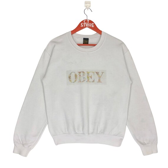 Sweat shirt Obey Pull ras du cou Pull Obey avec grand logo Taille