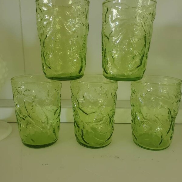 Green Juice Glasses Etsy