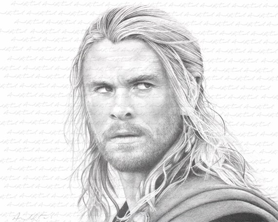 Thor Art Print 8x10 Inches, Realistic Print, Drawing From ...