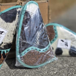 cowhide and leather zippered soft gun case