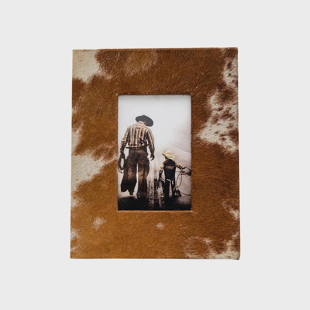 Authentic Cowhide Photo Frame 8x10-holds a 4x6 Photo-cowgirl Gifts ...