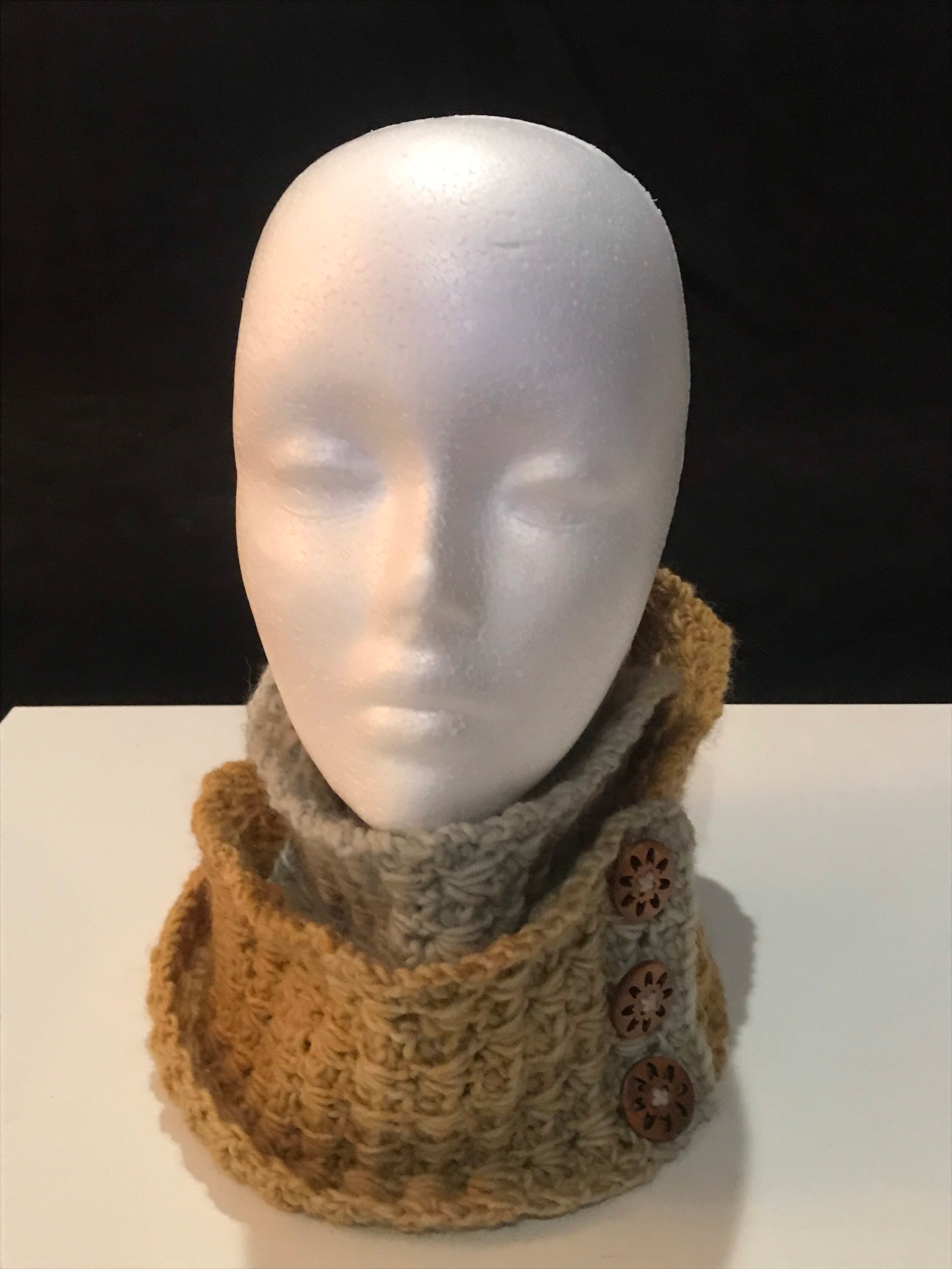 Infinity Scarf With Wooden Buttons Etsy New Zealand