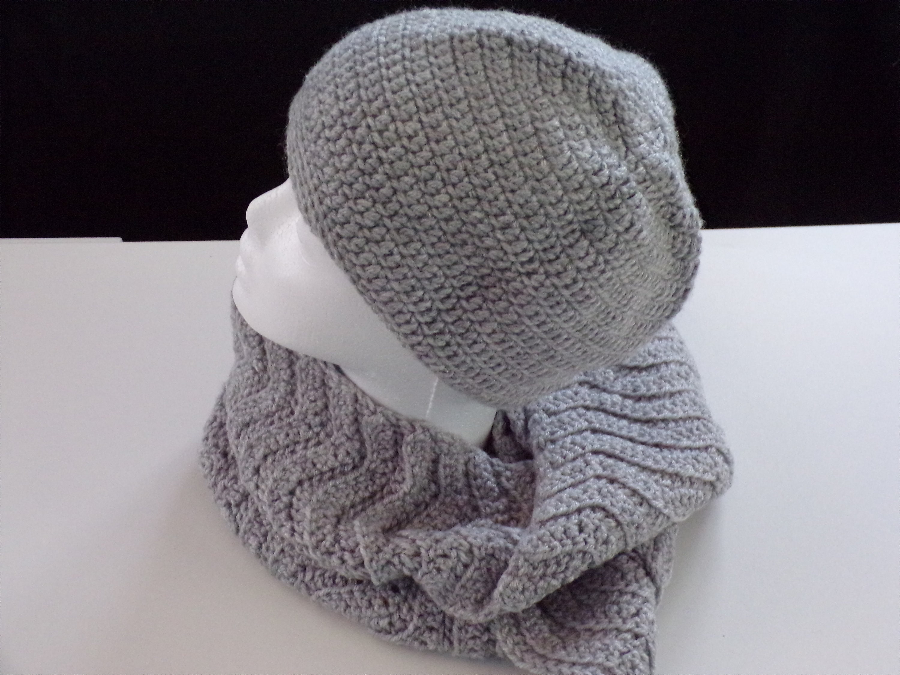 Grey Scarf and Hat Set - Etsy
