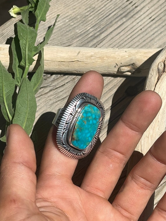 Thomas Thompson Navajo Kingman Turquoise Ring Size