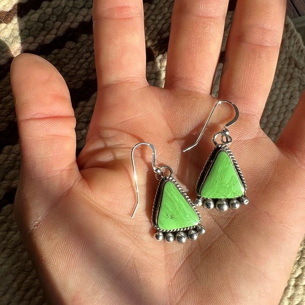 Linda Yazzie Navajo Gaspeite Earrings